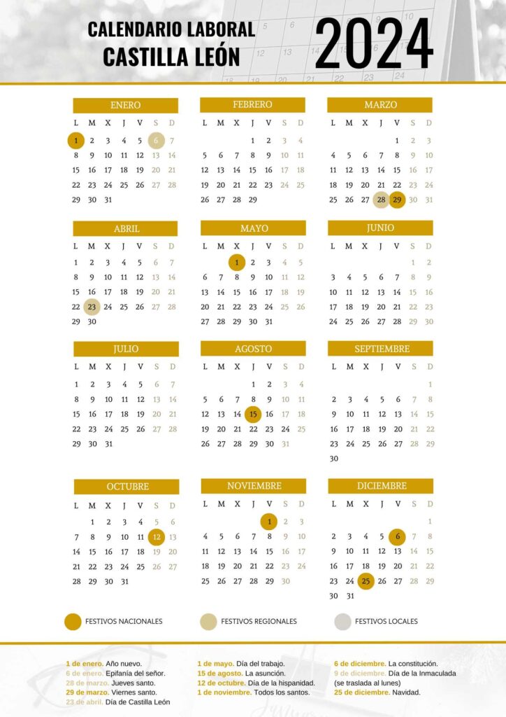 CALENDARIO LABORAL CASTILLA LEÓN 2024