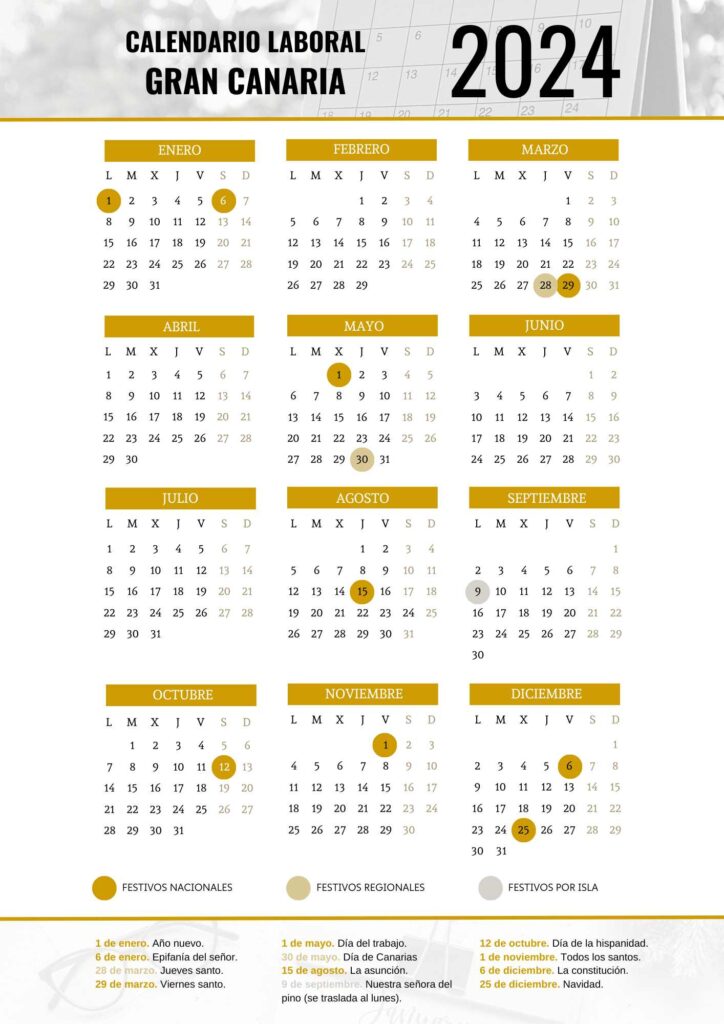 CALENDARIO LABORAL GRAN CANARIA 2024