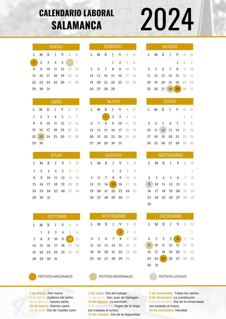 CALENDARIO LABORAL SALAMANCA 2024